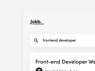 Jobb. mobile minimalist mobile ui