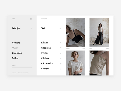 coeur. fashion e-commerce minimalist monochrome ui web