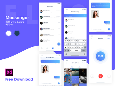 Messenger for iOS - White theme bitcoin chart chat coin creative dark theme dribbble invite free download invite message messenger music theme uiux vietnam
