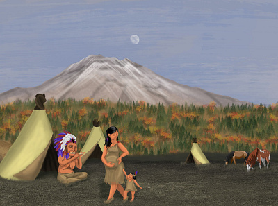 Native American Short Film animals digital art illustration mountain nature
