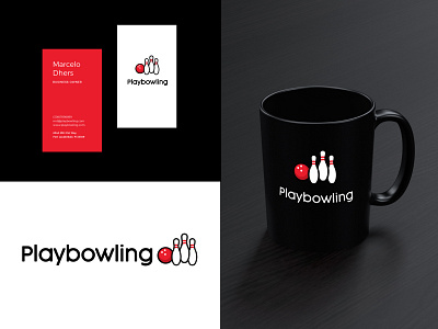 Playbowling Logo Design bolos bowling bowling pin brand branding clean design illustration logo play responsive