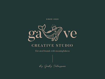 Gave Creative Studio Logo Design 2020 animals brands clean concept creative creativity design diseño de logo diseño grafico elevated gabyvelasquez inner logo power studio vector whale wisdom