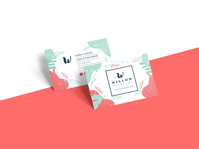Willow Businesscard Mockup brand business card design fresh girls guava pattern print skincare unique willow