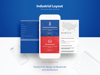 Industrial Layout Web Design blue catalog clean design distributor industrial layout products red responsive web design