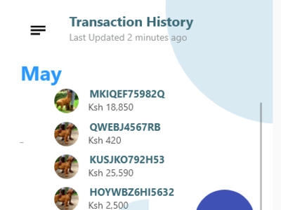 Transaction History 1 3x app ui