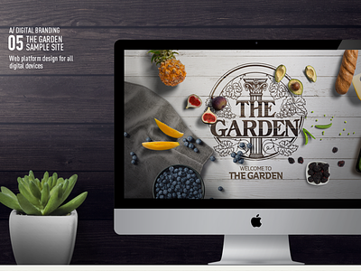 The Garden Site Design brand identity elegant food logo visual we design website design