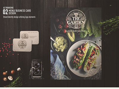 The Garden Brand Identity brand identity design branding business card design logo menu nyc visual