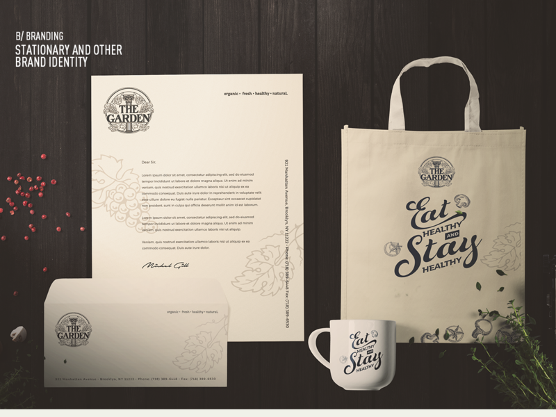 The Garden Brand Identity (Stationary/Bag & Cup Design) By ...