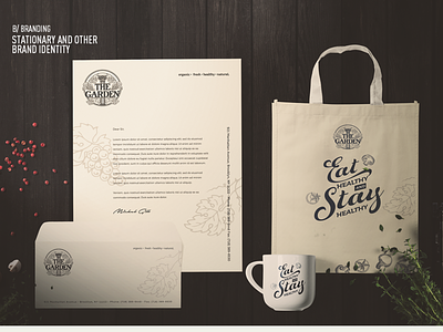 The Garden Brand Identity (Stationary/Bag & Cup Design) bag design brand identity branding identity stationary typography