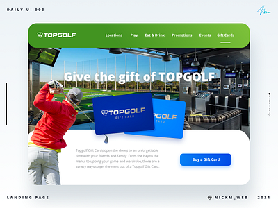 Top Golf Landing Page | Daily UI Challenge 003 (Landing Page)