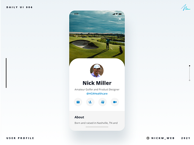 Golf User Profile | Daily UI Challenge 006 (User Profile)