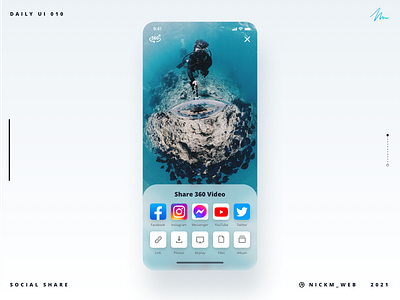 360 Video Social Share | Daily UI Challenge 010 (Social Share)