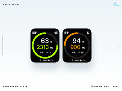 Apple Watch Scuba Air Pressure | Daily UI Challenge 014 (Timer) air pressure apple watch daily daily ui 014 dailyui dailyuichallenge scuba watch