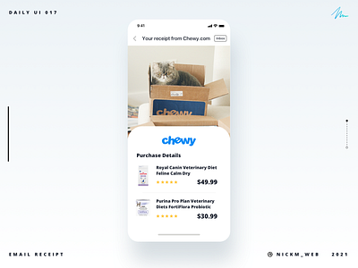 Chewy Email Receipt | Daily UI Challenge 017 (Email Receipt) cat cats chewy daily daily ui daily ui 017 dailyui dailyuichallenge email receipt
