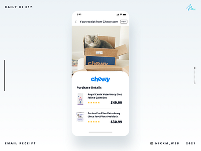 Chewy Email Receipt | Daily UI Challenge 017 (Email Receipt)