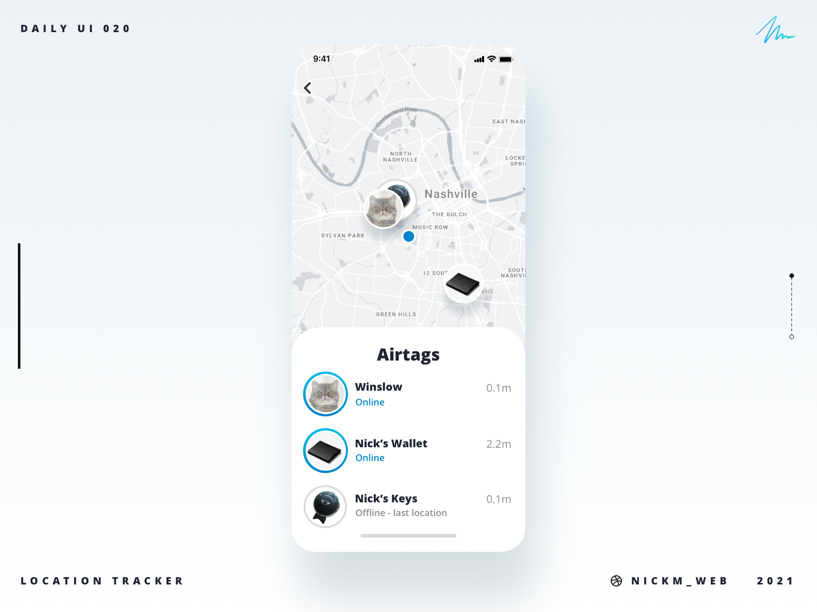 Airtags Tracker Daily UI Challenge 020 (Location Tracker) by Nick