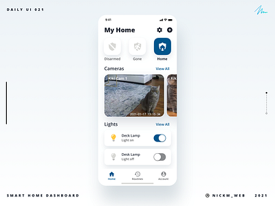Smart Home App | Daily UI Challenge 021 (Smart Home Dashboard)