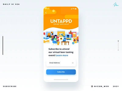 Untappd App Subscribe | Daily UI Challenge 026 (Subscribe) daily daily ui 026 daily ui challenge dailyui dailyui026 dailyuichallenge