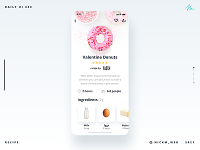 Valentine Donuts Recipe | Daily UI Challenge 040 (Recipe)