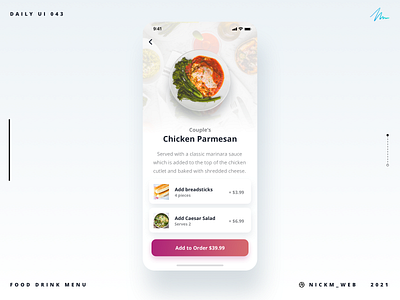 Food Menu | Daily UI Challenge 043 (Food / Drink Menu)