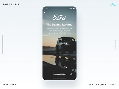 2021 Ford Bronco Info Card | Daily UI Challenge 045 (Info Card)