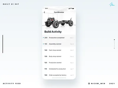 Bronco Activity Feed | Daily UI Challenge 047 (Activity Feed) activity feed activityfeed bronco daily daily ui daily ui 047 daily ui challenge dailyui dailyui047 dailyuichallenge ford
