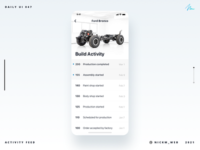Bronco Activity Feed | Daily UI Challenge 047 (Activity Feed)