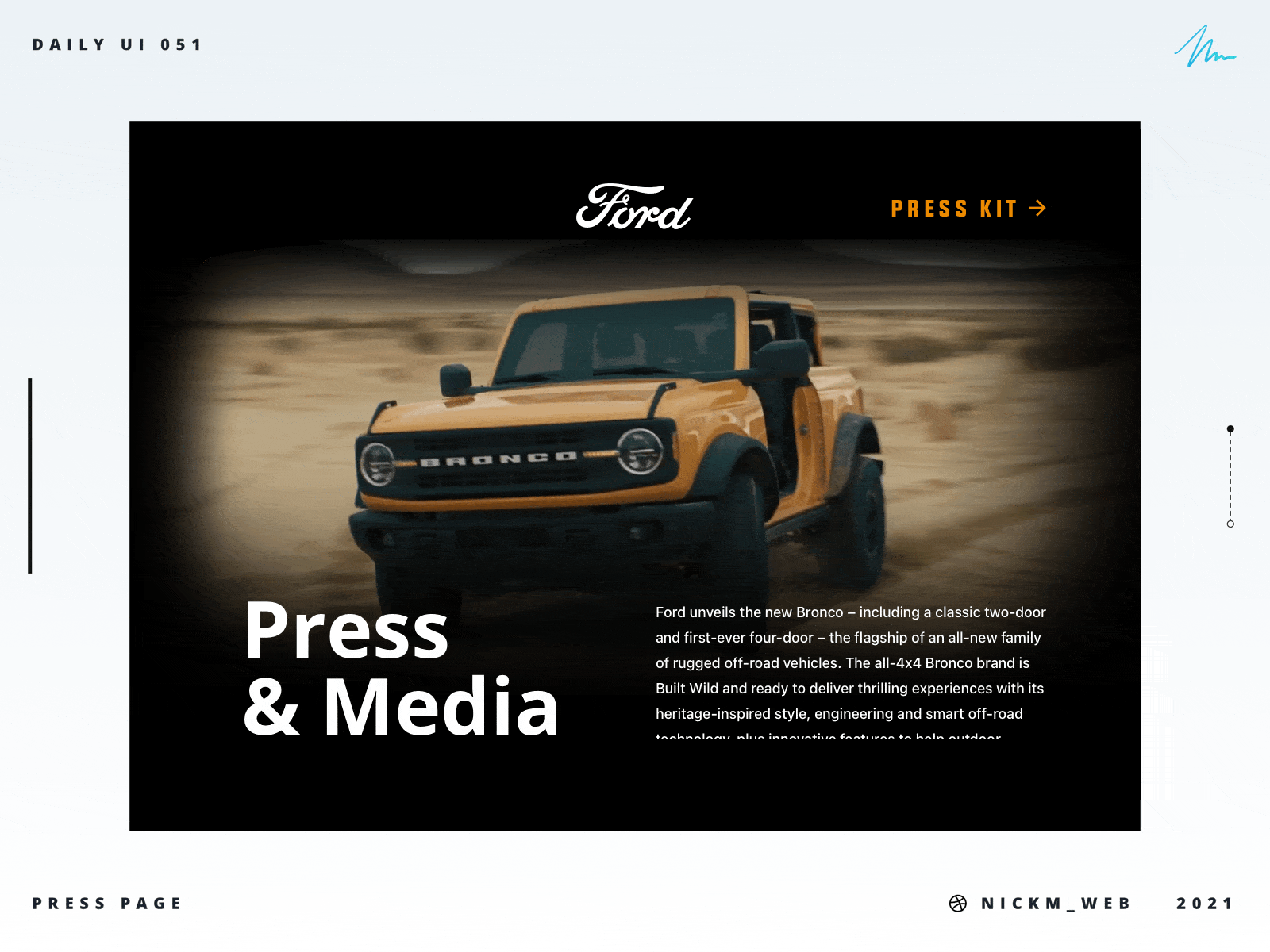 Ford Press Page | Daily UI Challenge 051 (Press Page) bronco daily daily ui daily ui 051 daily ui challenge dailyui dailyui051 dailyuichallenge ford