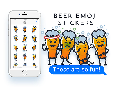 Beer Emoji Stickers app app store beer craft beer emoji emojis free funny imessage ios stickers