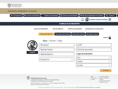 UX design para proyecto Egresados UDG