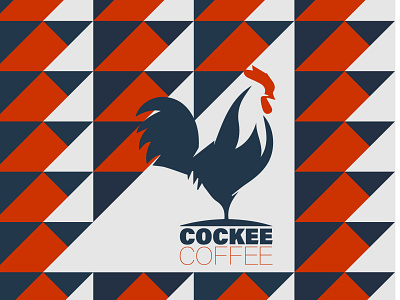 A FRESH COFFEE CONCEPT blue cockadoodledo coffee concept concept design graphic graphic design logo logo design pattern red rooster triangle type design typography