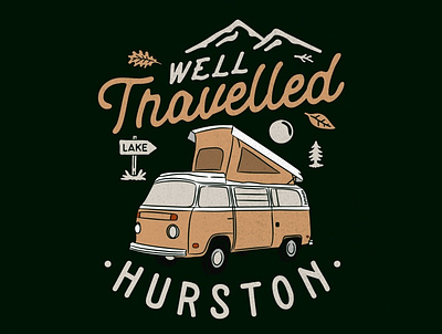 Well Travelled adventure badge camper design designs illustration illustrator logo mountain typography vector