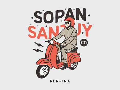 Scooter Sopan Santuy branding design illustration illustrator logo typography vector vespa