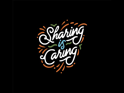 Sharing is Caring design illustration illustrator logo mountain typography vector