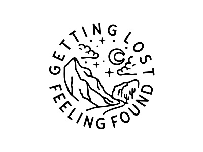 Getting Lost, Feeling Found branding design illustration illustrator logo mountain typography vector