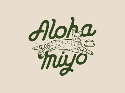 Aloha Miyo cat design illustration illustrator logo typography vector
