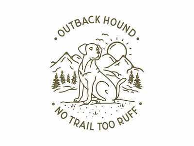 No trail too ruff dog illustrator mountain vector