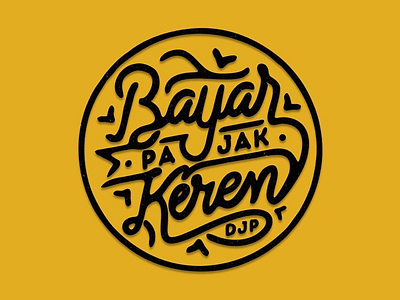 Bayar Pajak Keren design script typography vector