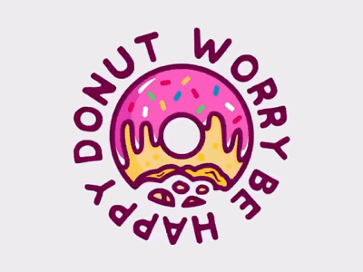 Donut Worry Be Happy design illustration typography
