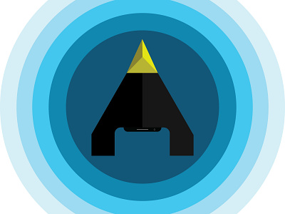 Rocket illustration iphone 10 minimal negative space logo notch rocket logo supersonic