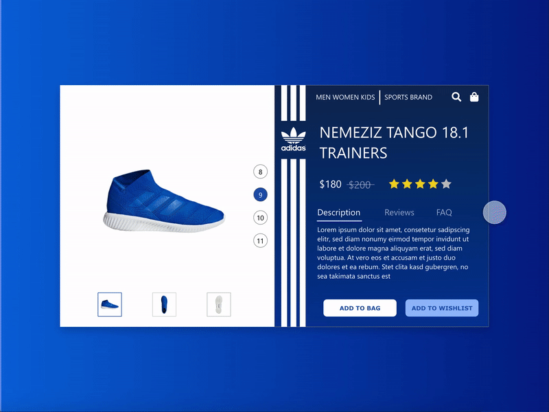 Single product and flash message 100 day challenge adidas originals adobe xd branding daily ui ecommerce flash message gif micro interaction shopping ui ui design ux vector