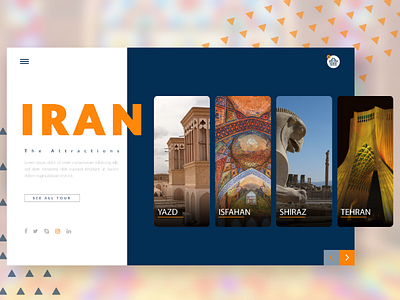 Design for tours of Iran brand freelance front end developer travel trip ui ux web