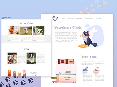 Veterinary Clinic design hanieh illustration pet petshop photoshop template ui ux design uiux web web design