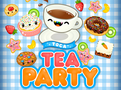 Toca Tea Party boca characters food game illustration ios ipad app kids toca tocaboca