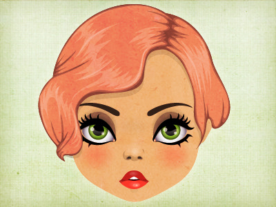 Lady Pink character face girl illustration