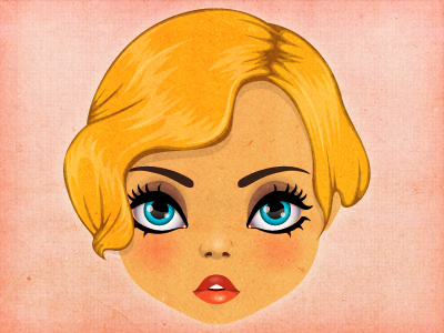 Lady Blondie character face girl illustration