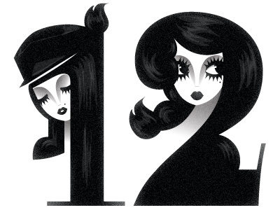 12 character girl illustration vector