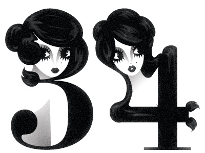 34 character girl illustration vector
