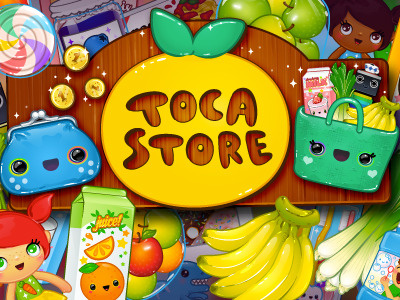 Toca Store apples bag bananas boca candy character dolls game illustration ios juice toca tocaboca vector wallet