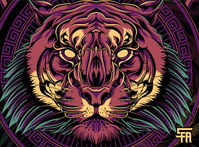 Tigre animal apparel beast branding design illustration majestic naturelife printing screen print t shirt tattoo vector wildlife